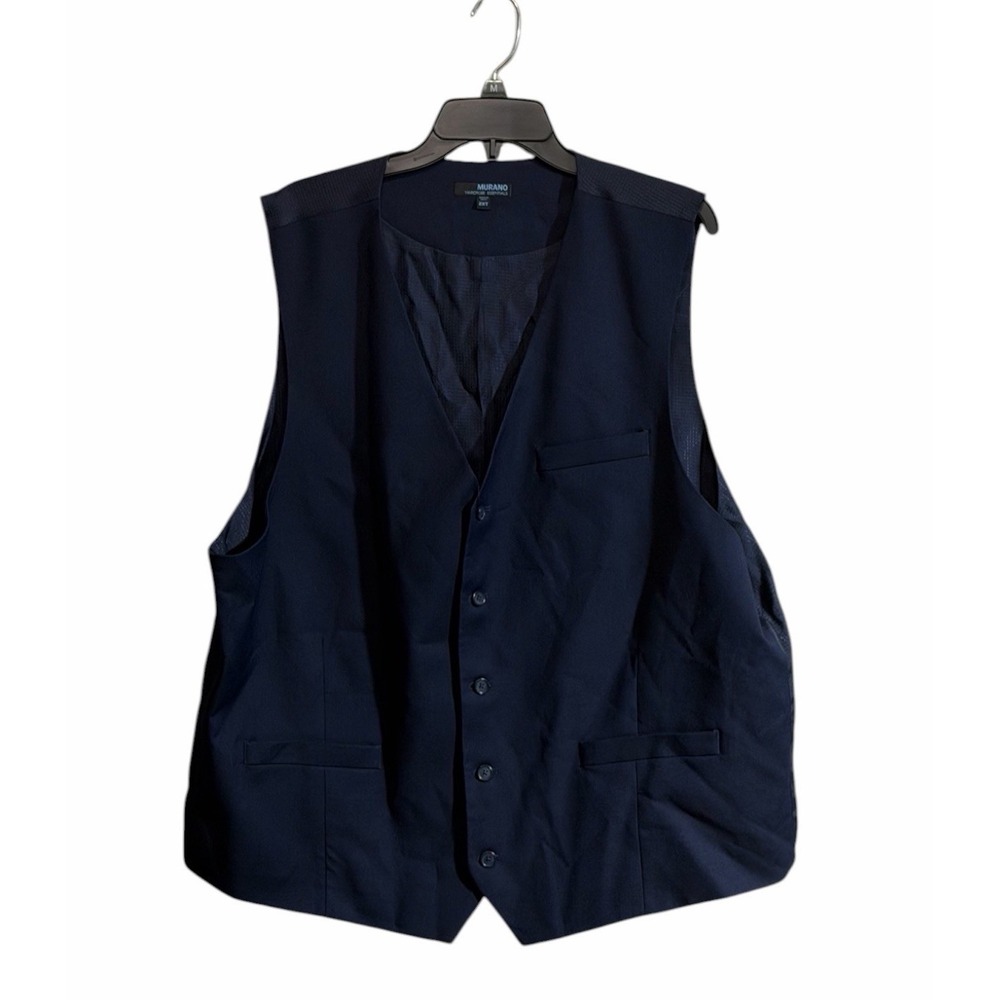 Murano Wardrobe Essentials Men Navy Blue Suit Vest Waistcoat 2XT NWT